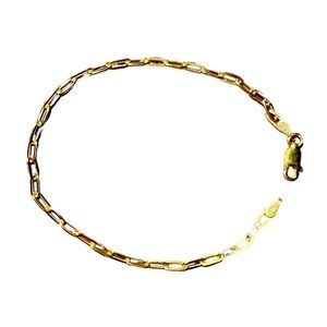 7.5 Inch Gold Plated Sterling Silver Chain Bracelet